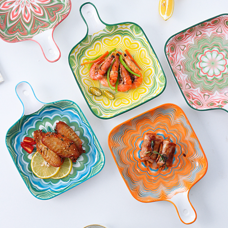 Mandala Baking Plate - Ceramic platter, serving platter, fruit platter | Plates for dining table & home decor