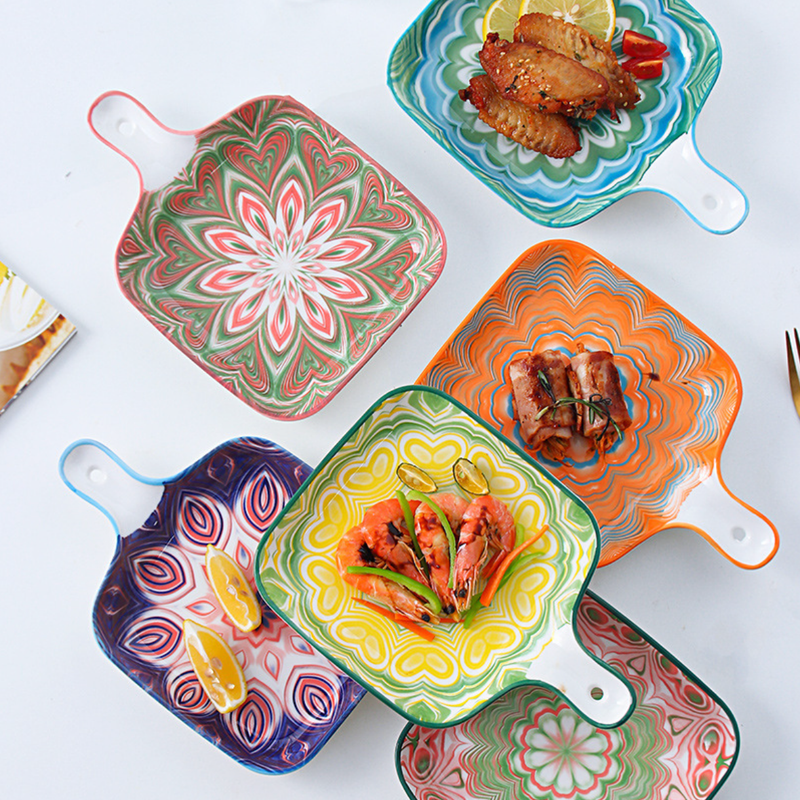 Mandala Baking Plate - Ceramic platter, serving platter, fruit platter | Plates for dining table & home decor