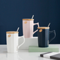 Cup With Lid and Spoon- Mug for coffee, tea mug, cappuccino mug | Cups and Mugs for Coffee Table & Home Decor