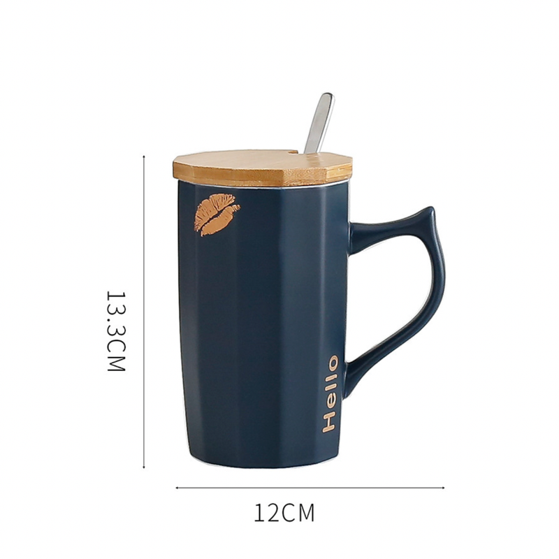 Cup With Lid and Spoon- Mug for coffee, tea mug, cappuccino mug | Cups and Mugs for Coffee Table & Home Decor