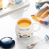 Space Animal Cup With Lid and Spoon- Mug for coffee, tea mug, cappuccino mug | Cups and Mugs for Coffee Table & Home Decor
