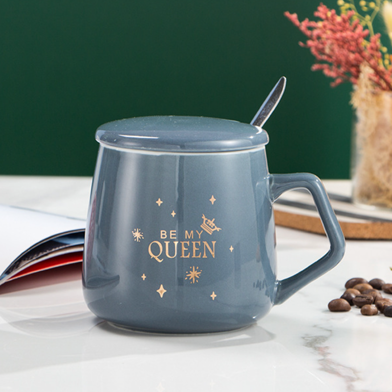 Grey Cup with Lid- Mug for coffee, tea mug, cappuccino mug | Cups and Mugs for Coffee Table & Home Decor