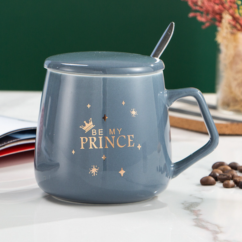 Grey Cup with Lid- Mug for coffee, tea mug, cappuccino mug | Cups and Mugs for Coffee Table & Home Decor