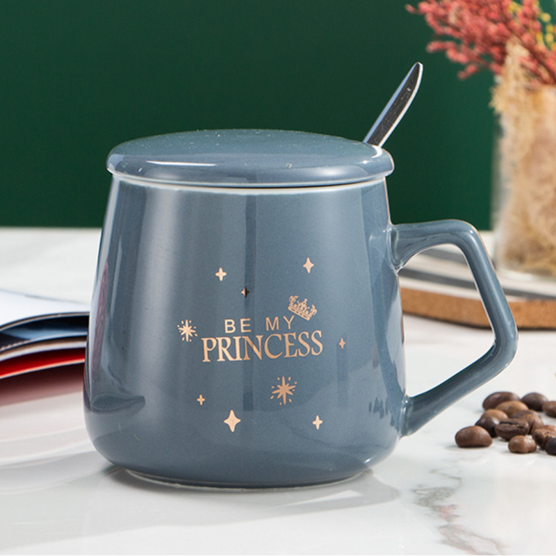 Grey Cup with Lid- Mug for coffee, tea mug, cappuccino mug | Cups and Mugs for Coffee Table & Home Decor