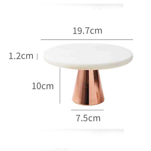 Marble and Metal Cake Stand 8 inch