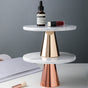 Marble and Metal Cake Stand 8 inch