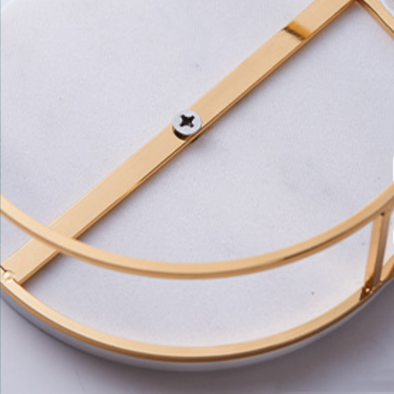 Small Round Marble Tray With Metal Stand