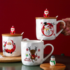 Christmas Cup With Wooden Lid- Mug for coffee, tea mug, cappuccino mug | Cups and Mugs for Coffee Table & Home Decor