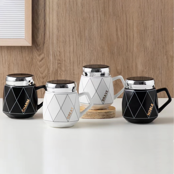 Textured Diamond Mug- Mug for coffee, tea mug, cappuccino mug | Cups and Mugs for Coffee Table & Home Decor