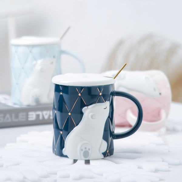 Bear Mug With Lid And Spoon