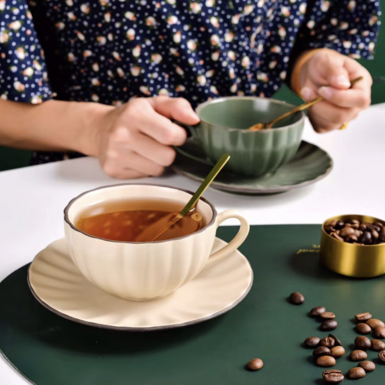Modern Ceramic Cup With Saucer- Tea cup, coffee cup, cup for tea | Cups and Mugs for Office Table & Home Decoration