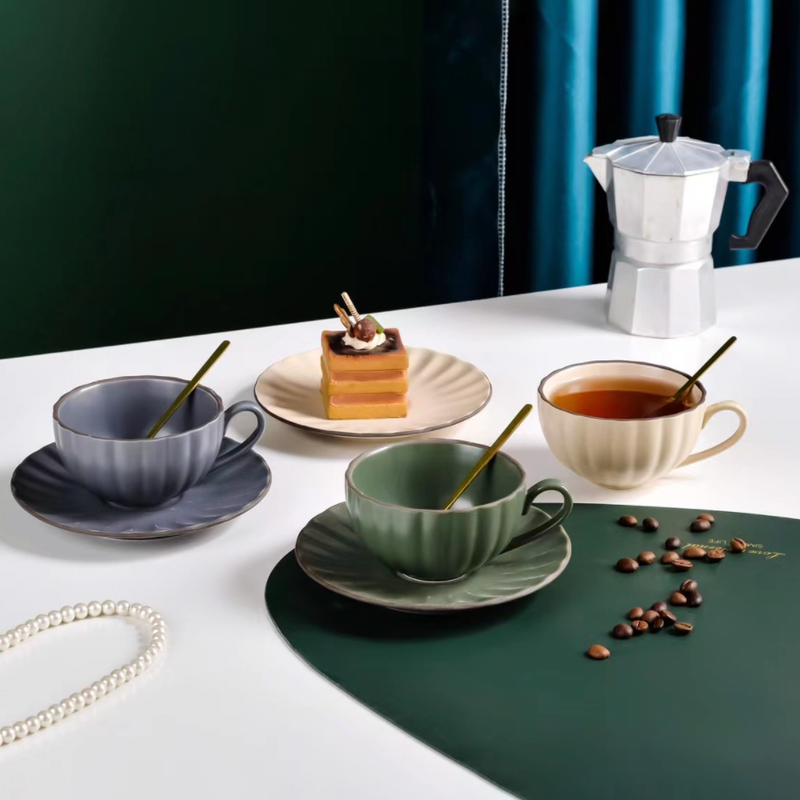 Modern Ceramic Cup With Saucer- Tea cup, coffee cup, cup for tea | Cups and Mugs for Office Table & Home Decoration