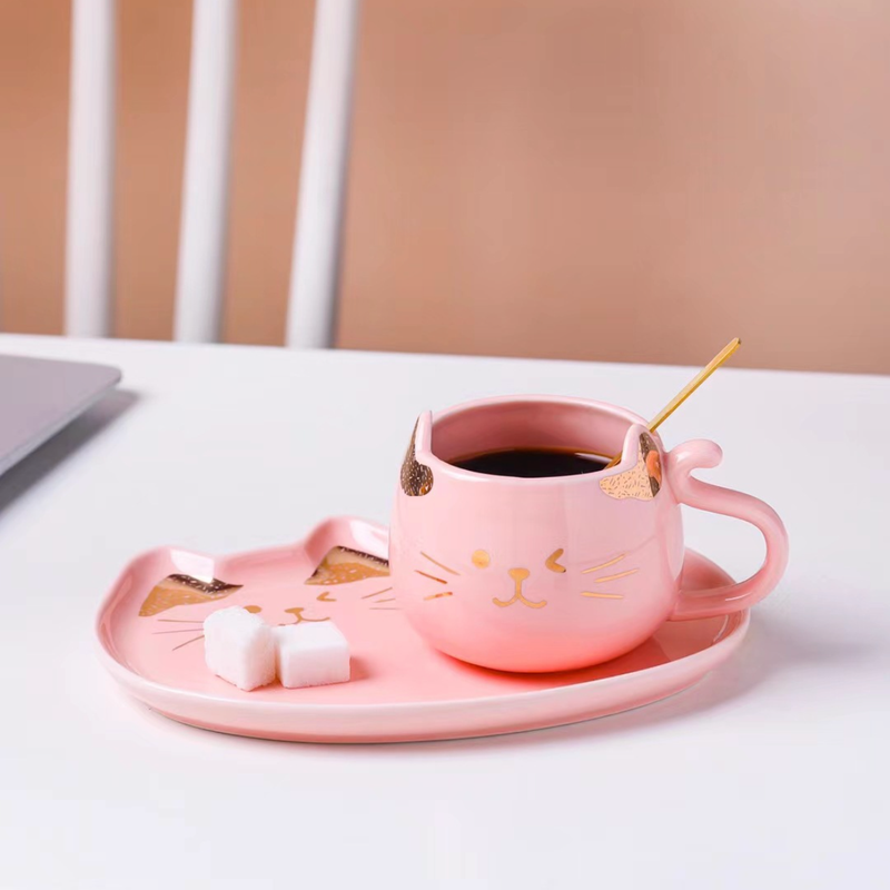 Cat Mug And Plate- Tea cup, coffee cup, cup for tea | Cups and Mugs for Office Table & Home Decoration