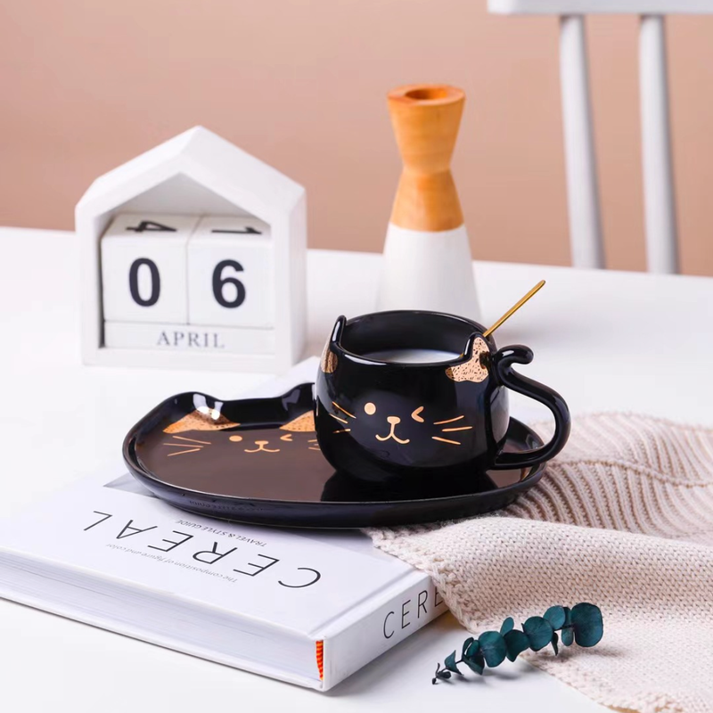 Cat Mug And Plate- Tea cup, coffee cup, cup for tea | Cups and Mugs for Office Table & Home Decoration