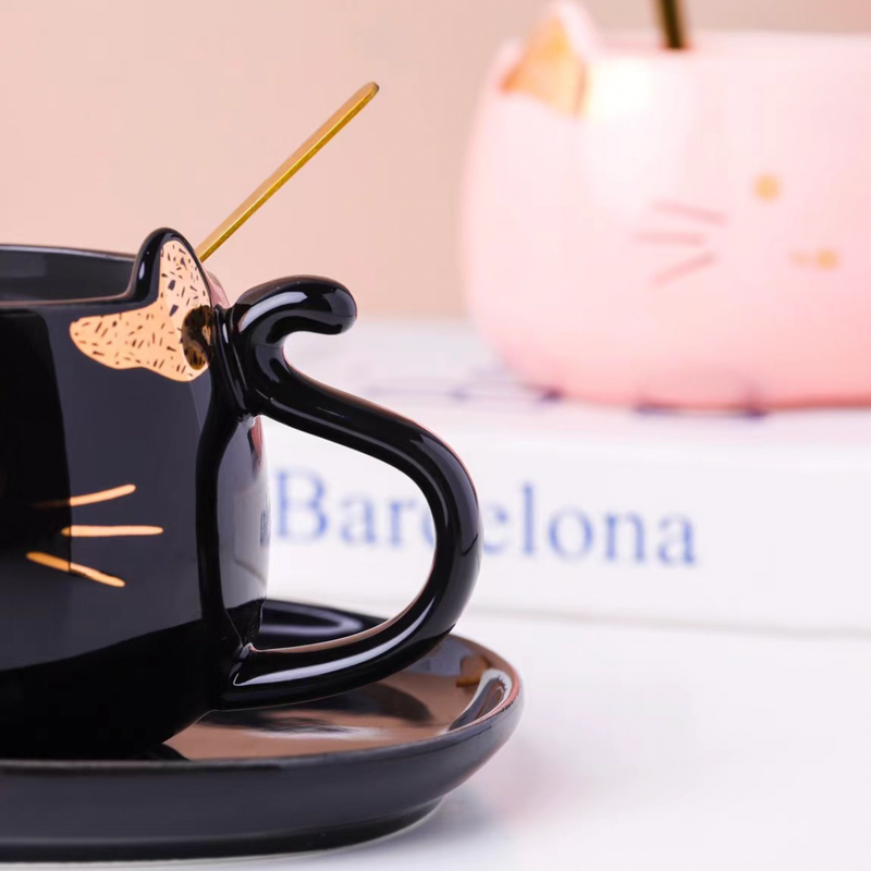 Cat Mug And Plate- Tea cup, coffee cup, cup for tea | Cups and Mugs for Office Table & Home Decoration