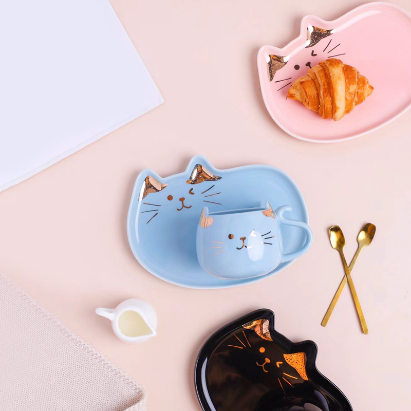 Cat Mug And Plate- Tea cup, coffee cup, cup for tea | Cups and Mugs for Office Table & Home Decoration