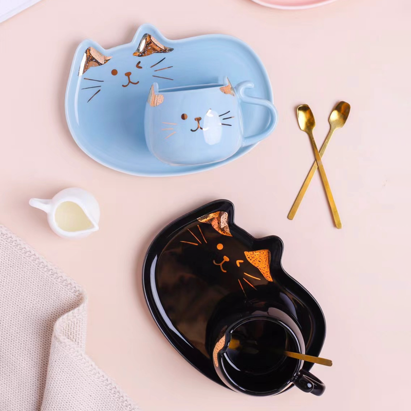 Cat Mug And Plate- Tea cup, coffee cup, cup for tea | Cups and Mugs for Office Table & Home Decoration