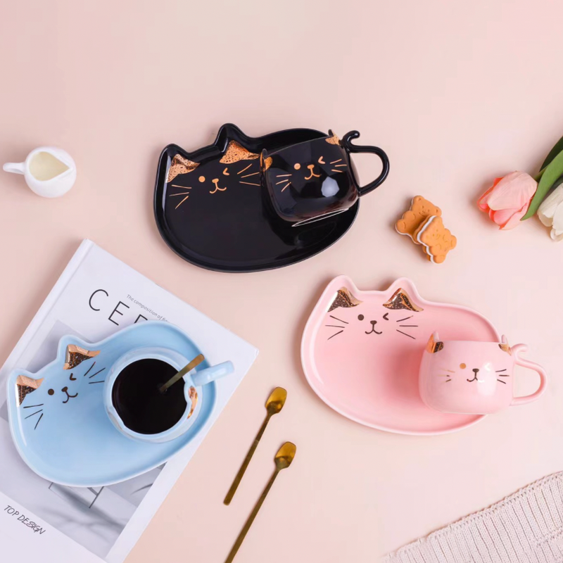 Cat Mug And Plate- Tea cup, coffee cup, cup for tea | Cups and Mugs for Office Table & Home Decoration