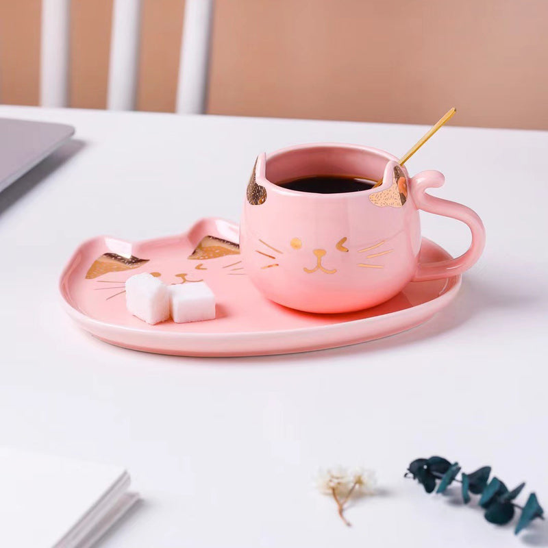 Cat Mug And Plate- Tea cup, coffee cup, cup for tea | Cups and Mugs for Office Table & Home Decoration