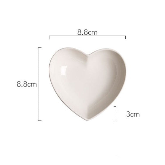 White Heart Condiments Bowl - Bowl, ceramic bowl, dip bowls, chutney bowl, dip bowls ceramic | Bowls for dining table & home decor 