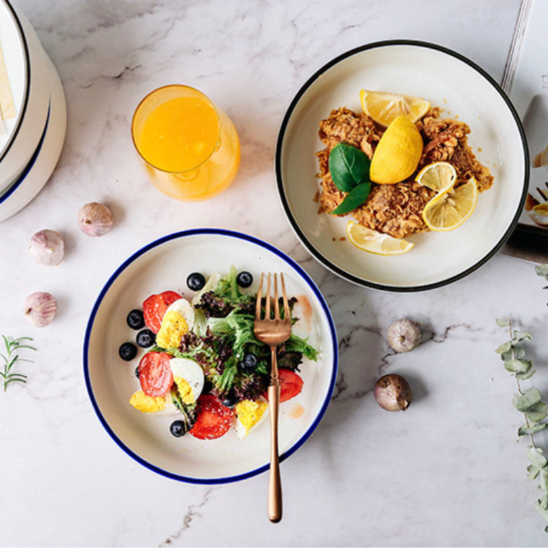 Thin Rimmed Deep Dish - Serving plate, pasta plate, lunch plate, deep plate | Plates for dining table & home decor