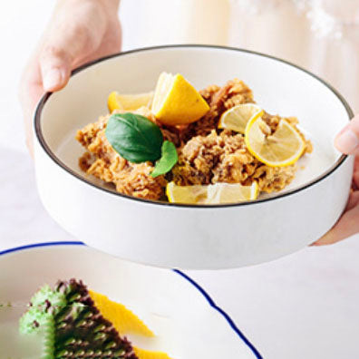 Thin Rimmed Deep Dish - Serving plate, pasta plate, lunch plate, deep plate | Plates for dining table & home decor