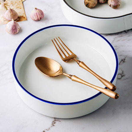 Thin Rimmed Deep Dish - Serving plate, pasta plate, lunch plate, deep plate | Plates for dining table & home decor