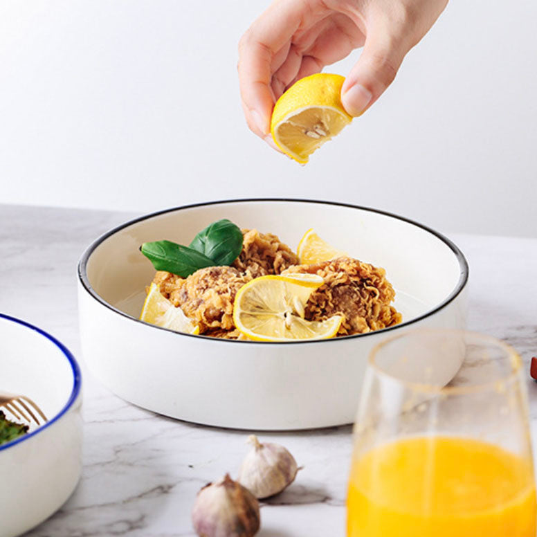 Thin Rimmed Deep Dish - Serving plate, pasta plate, lunch plate, deep plate | Plates for dining table & home decor