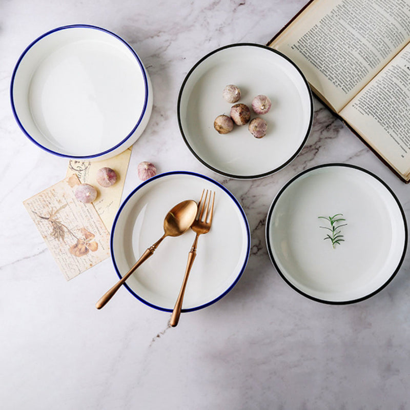 Thin Rimmed Deep Dish - Serving plate, pasta plate, lunch plate, deep plate | Plates for dining table & home decor