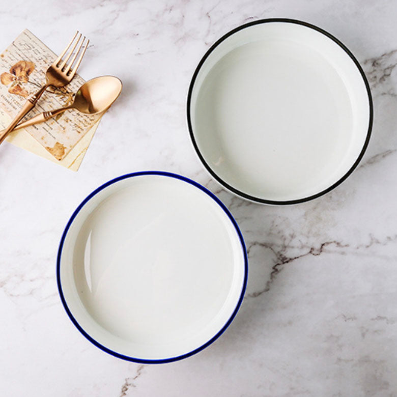 Thin Rimmed Deep Dish - Serving plate, pasta plate, lunch plate, deep plate | Plates for dining table & home decor