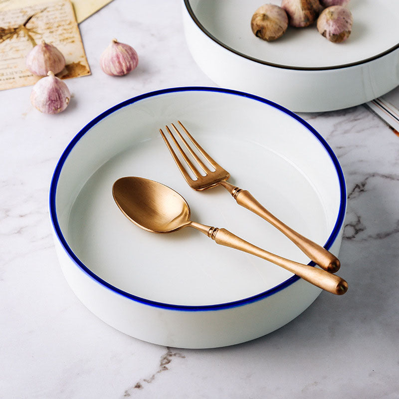 Thin Rimmed Deep Dish - Serving plate, pasta plate, lunch plate, deep plate | Plates for dining table & home decor