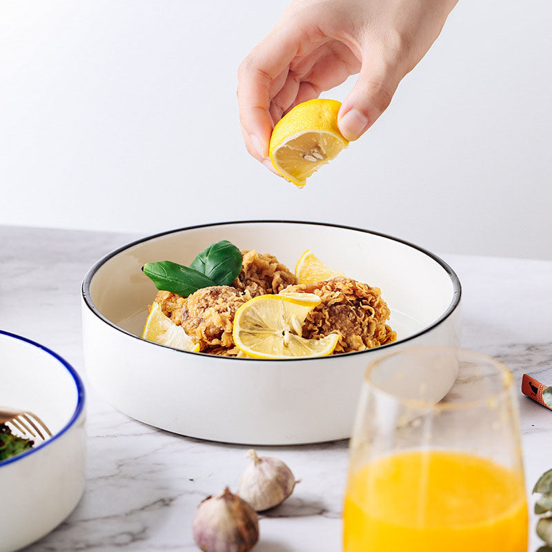 Thin Rimmed Deep Dish - Serving plate, pasta plate, lunch plate, deep plate | Plates for dining table & home decor