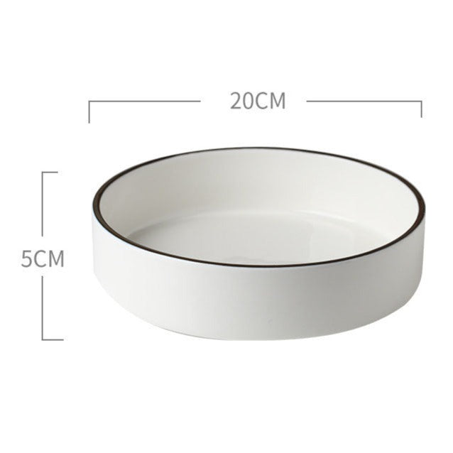 Thin Rimmed Deep Dish - Serving plate, pasta plate, lunch plate, deep plate | Plates for dining table & home decor