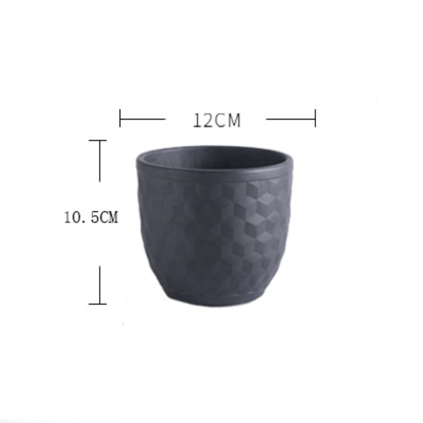 Dark Toned Hexagonal Pattern Pot - Indoor planters and flower pots | Home decor items