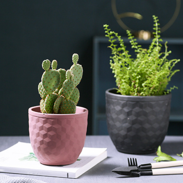 Hexagon Textured Pot - Indoor planters and flower pots | Home decor items