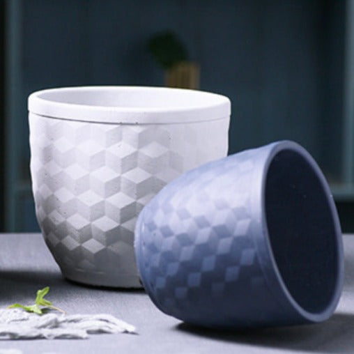 Dark Toned Hexagonal Pattern Pot - Indoor planters and flower pots | Home decor items