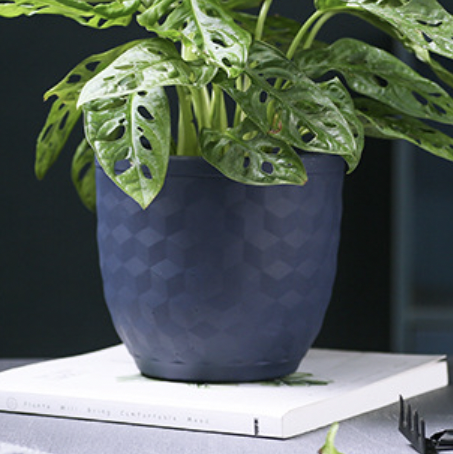 Dark Toned Hexagonal Pattern Pot - Indoor planters and flower pots | Home decor items