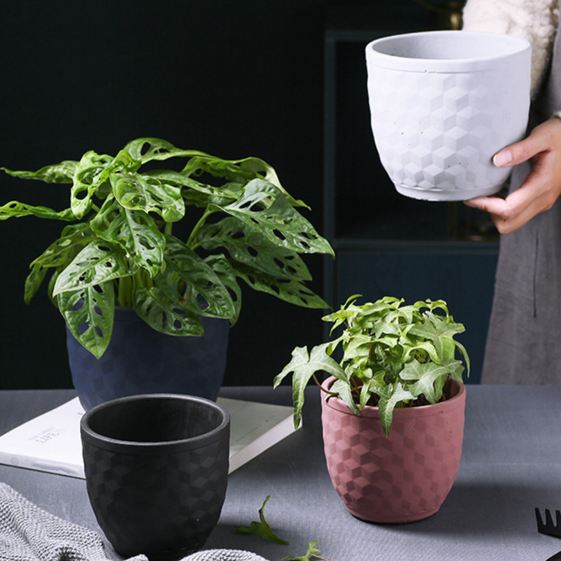 Hexagon Textured Planter Pot - Indoor planters and flower pots | Home decor items