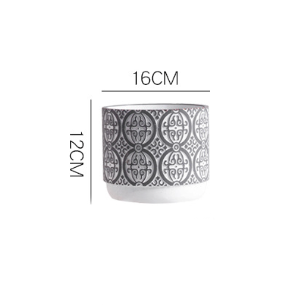 Round Pattern Pot Small - Indoor planters and flower pots | Home decor items