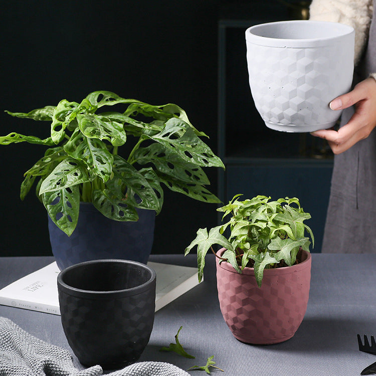 Hexagon Textured Pot - Indoor planters and flower pots | Home decor items