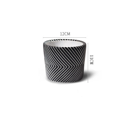 Horizontal Chevron Pot Small - Indoor planters and flower pots | Home decor items