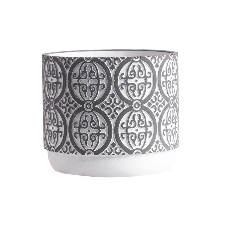 Round Pattern Pot Small - Indoor planters and flower pots | Home decor items