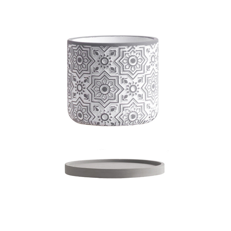 Elegant Ceramic Pot with Plate - Indoor planters and flower pots | Home decor items