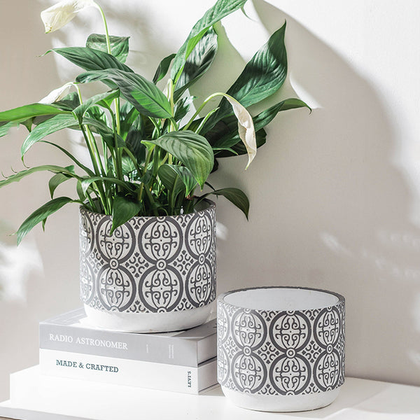 Round Pattern Pot Small - Indoor planters and flower pots | Home decor items