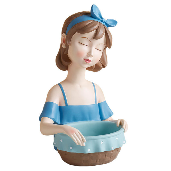 Lady With Basket - Showpiece | Home decor item | Room decoration item