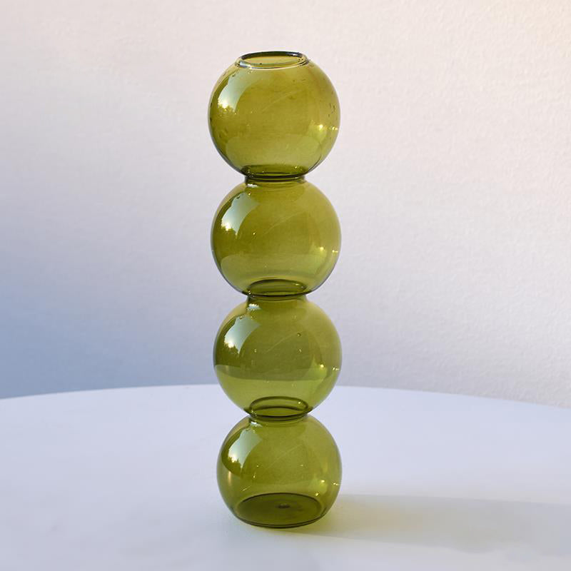Four Bubbles Glass Vase - Flower vase for home decor, office and gifting | Home decoration items