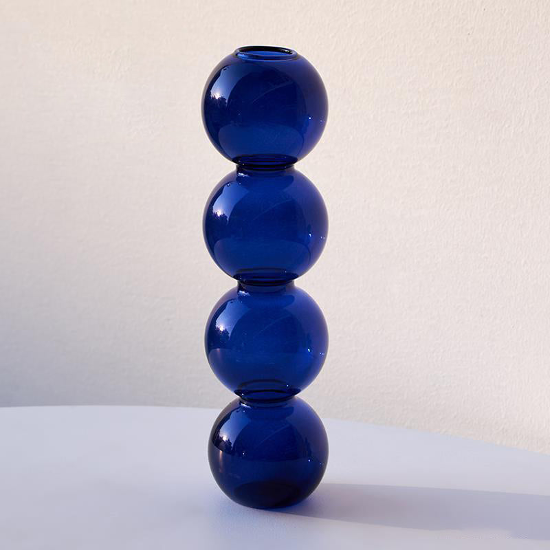 Four Bubbles Glass Vase - Flower vase for home decor, office and gifting | Home decoration items