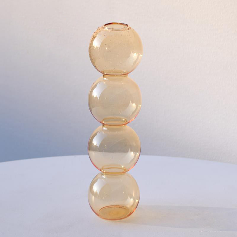 Four Bubbles Glass Vase - Flower vase for home decor, office and gifting | Home decoration items