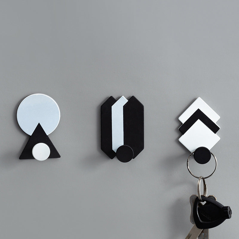 Geometric Black and White Hook - Wall hook/wall hanger for wall decoration & wall design | Home & room decoration ideas