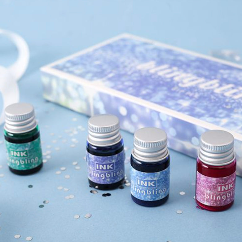 Bling Glass Dip Pen With 4 Ink Bottles